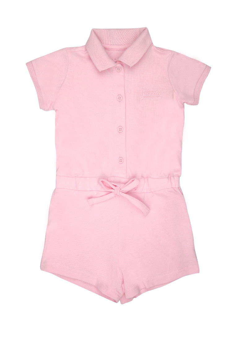Pique Shortsleeves Polo Romper Short