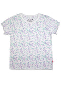 Round neck Shortsleeve Tee w/ Ruffled Hem on Sleeve