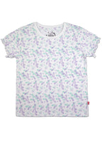 Round neck Shortsleeve Tee w/ Ruffled Hem on Sleeve