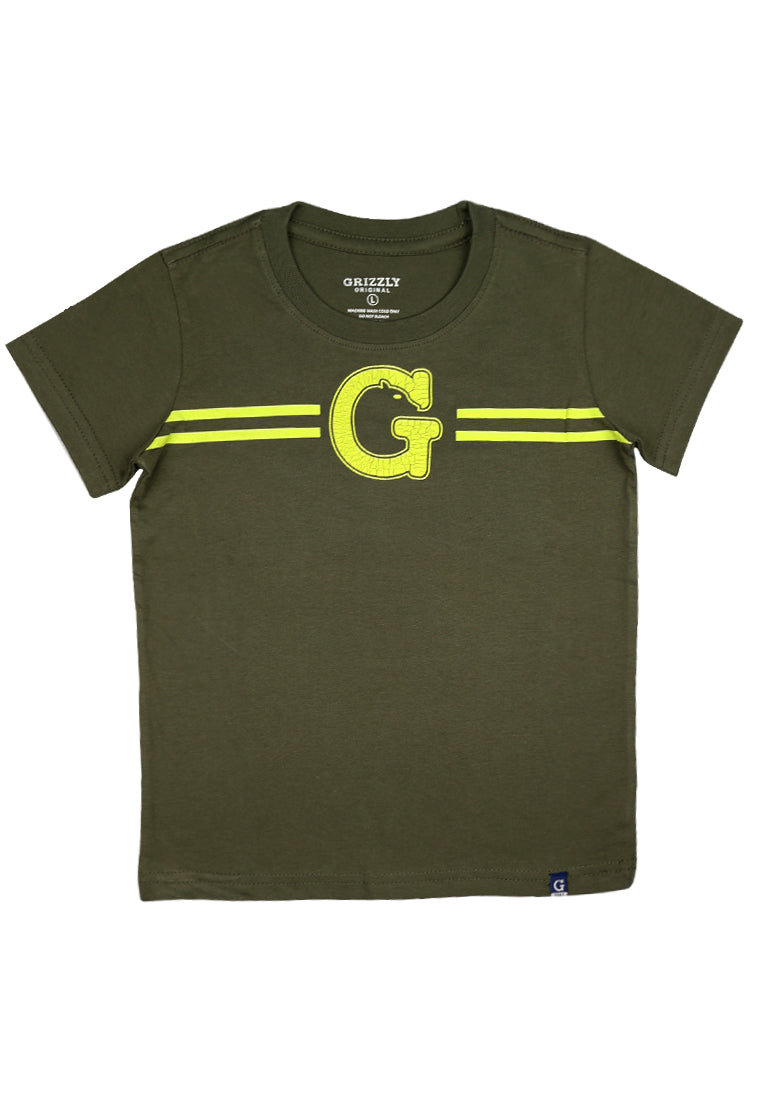 Round neck shortsleeve Tee w/ soft touch & crack print effect