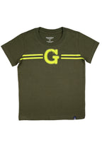 Round neck shortsleeve Tee w/ soft touch & crack print effect