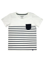 Roundneck Shortsleeve Tee Printed Stripes w/ pkt