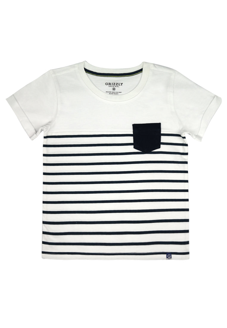 Roundneck Shortsleeve Tee Printed Stripes w/ pkt