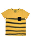 Roundneck Shortsleeve Tee Printed Stripes w/ pkt
