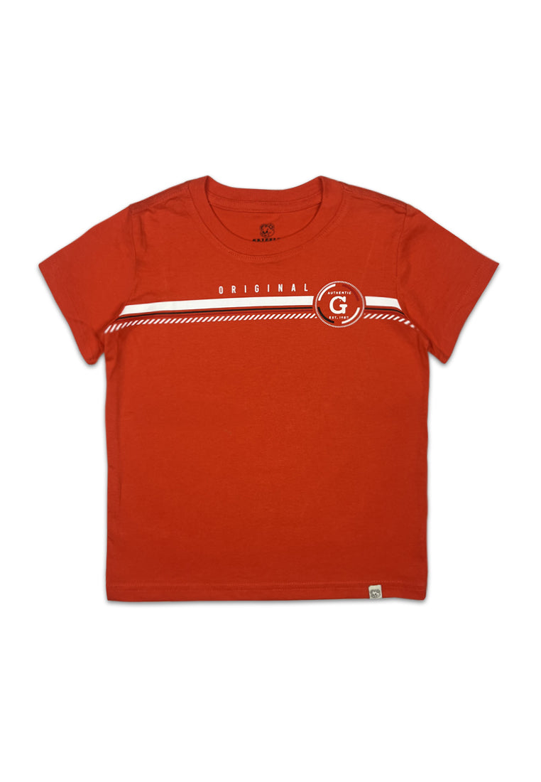 Round neck Shortsleeve Tee w/ Soft Touch Print & Embriodery