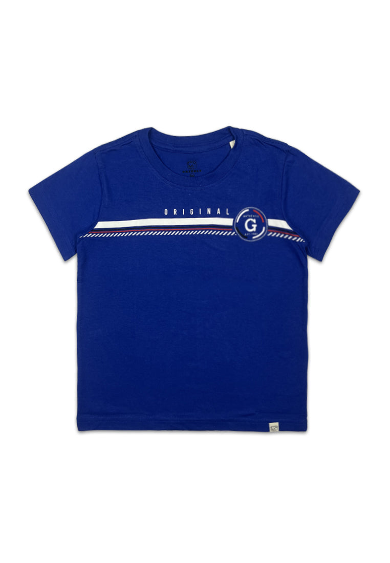 Round neck Shortsleeve Tee w/ Soft Touch Print & Embriodery
