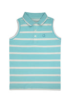 Sleeveless Stripes Pique Collar Shirt