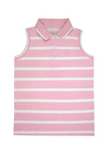 Sleeveless Stripes Pique Collar Shirt