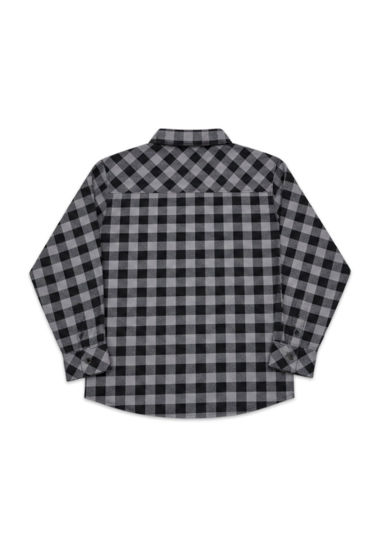 BOYS CHECKERED LS POLO