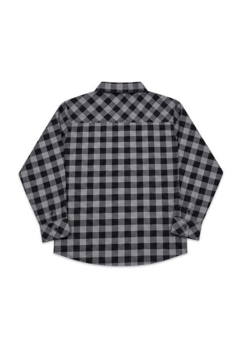 BOYS CHECKERED LS POLO
