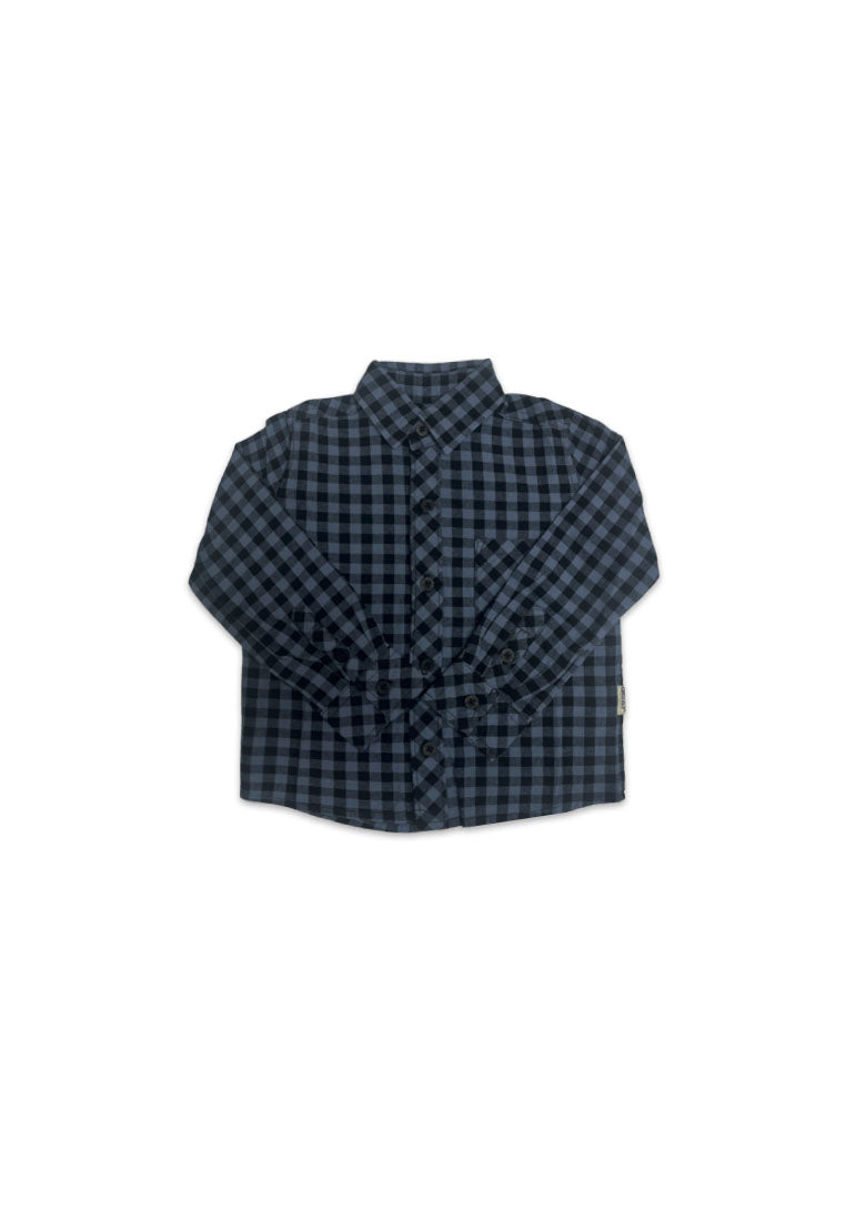 TODDLER BOYS CHECKERED LS POLO
