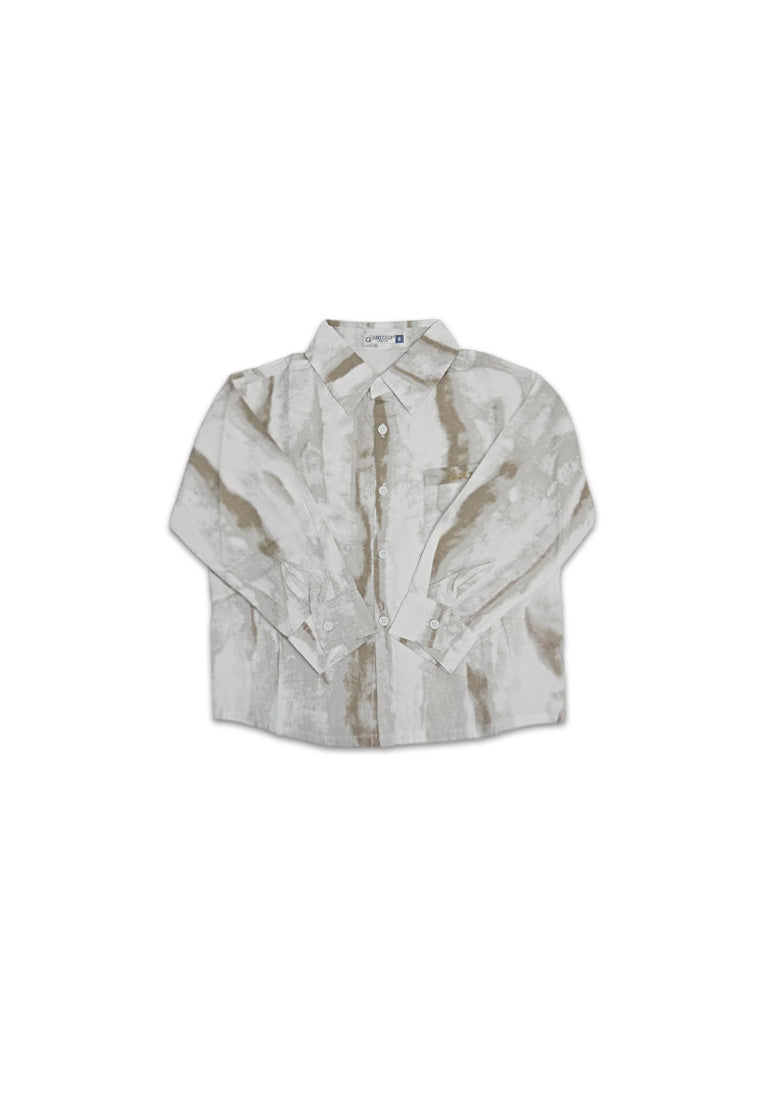 BOYS LONG SLEEVE  WOVEN POLO