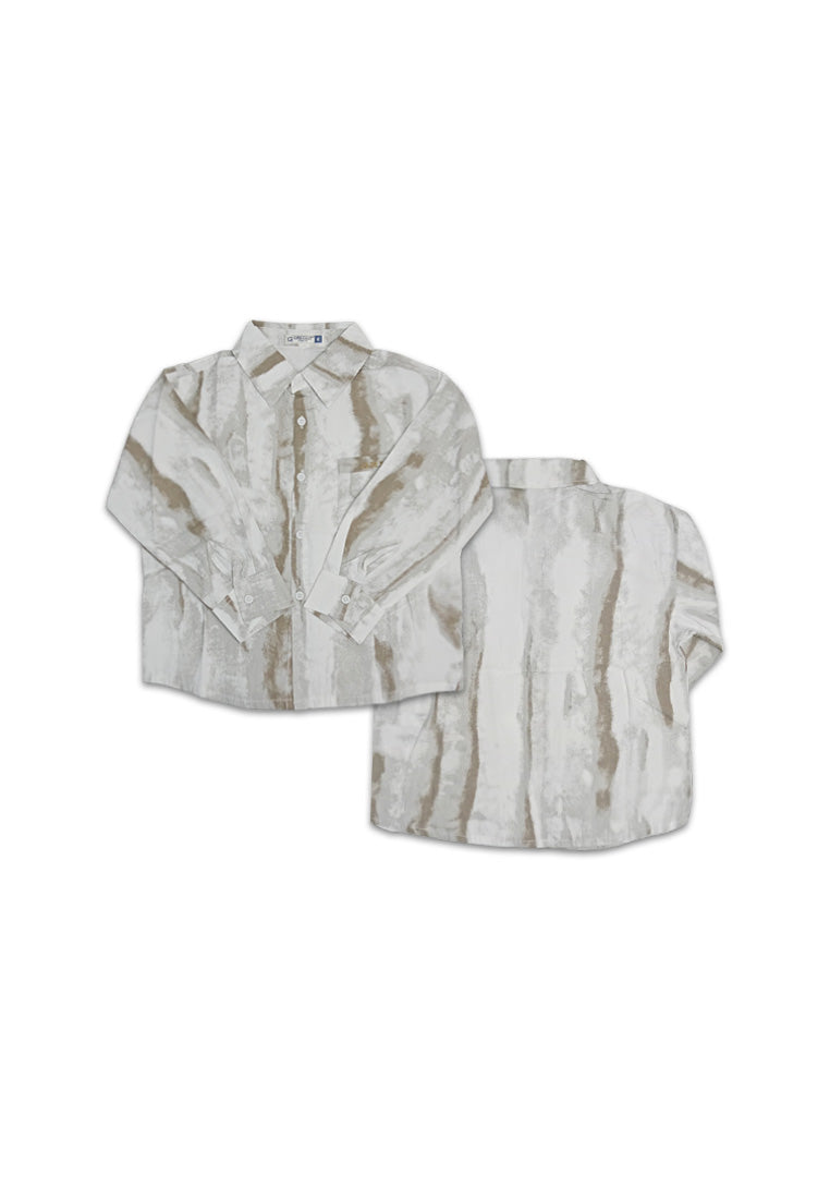 BOYS LONG SLEEVE  WOVEN POLO