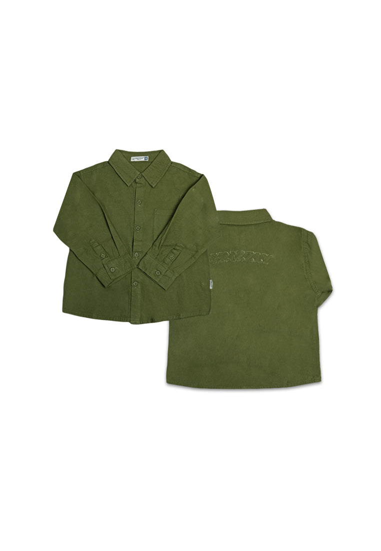 BOYS LONG SLEEVE  WOVEN POLO