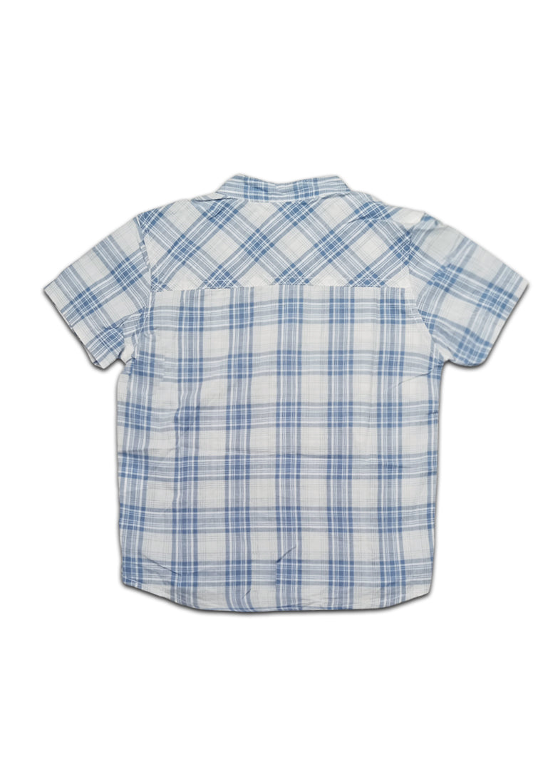 TODDLER BOYS S/S CHINESE COLLAR CHECKERED POLO