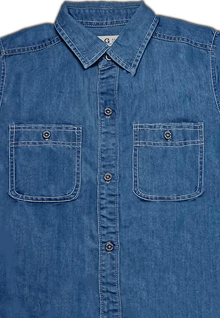 BOYS CHAMBRAY S/S POLO