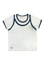 GIRLS S/S 2 IN 1 FASHION TOPS (EMBROIDERY)