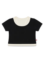 GIRLS S/S 2 IN 1 FASHION TOPS (EMBROIDERY)