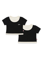 GIRLS S/S 2 IN 1 FASHION TOPS (EMBROIDERY)