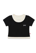 GIRLS S/S 2 IN 1 FASHION TOPS (EMBROIDERY)