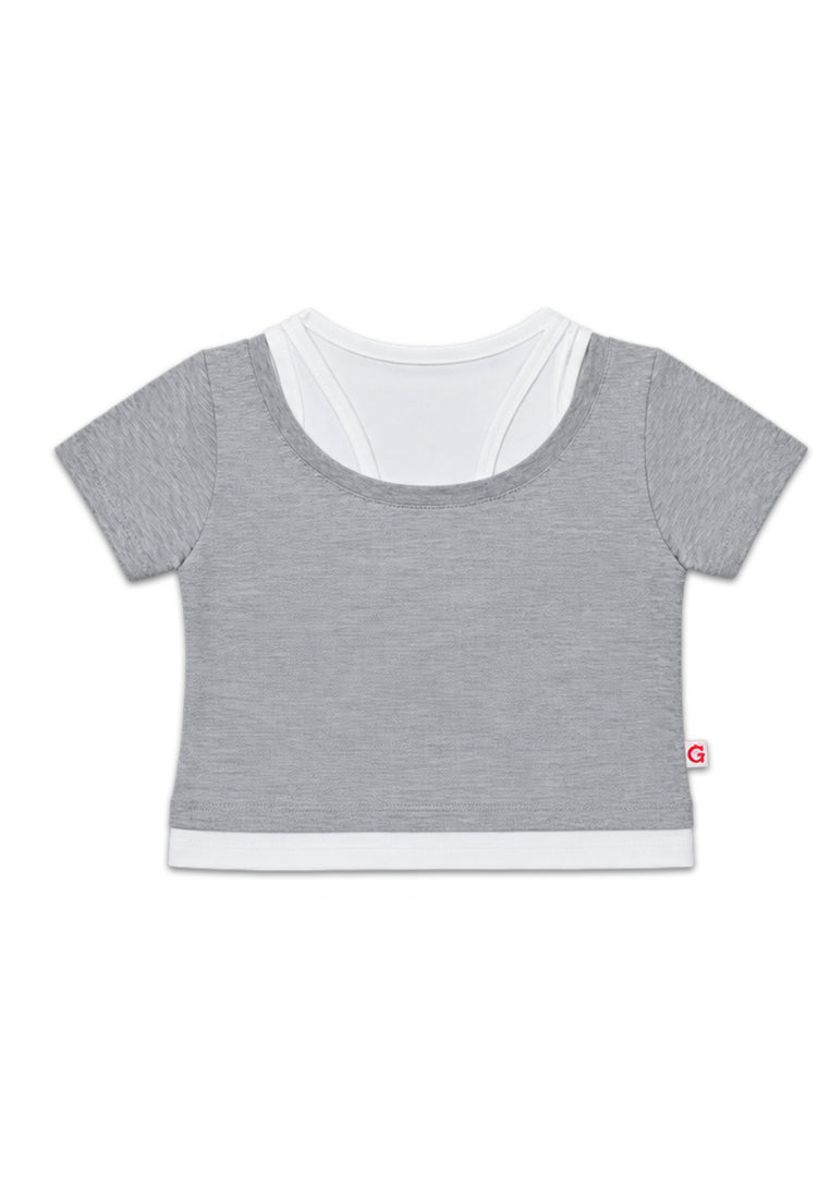 GIRLS S/S 2 IN 1 FASHION TOPS (EMBROIDERY)