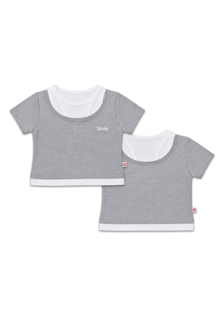 GIRLS S/S 2 IN 1 FASHION TOPS (EMBROIDERY)