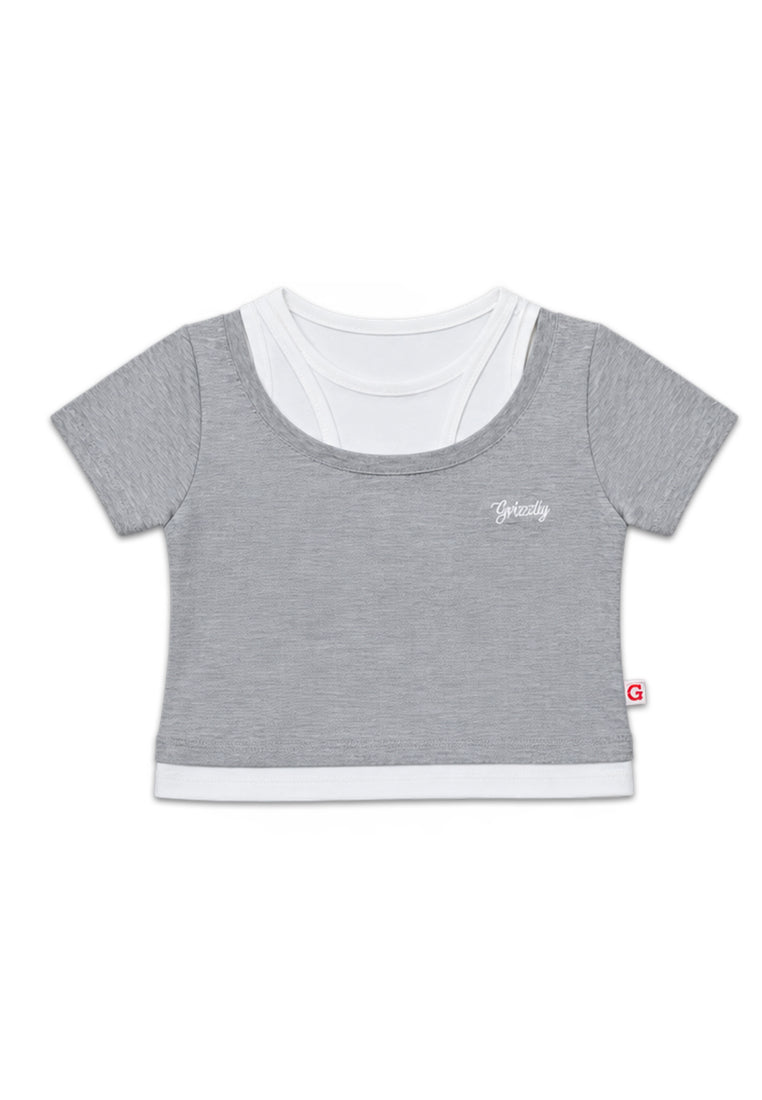 GIRLS S/S 2 IN 1 FASHION TOPS (EMBROIDERY)