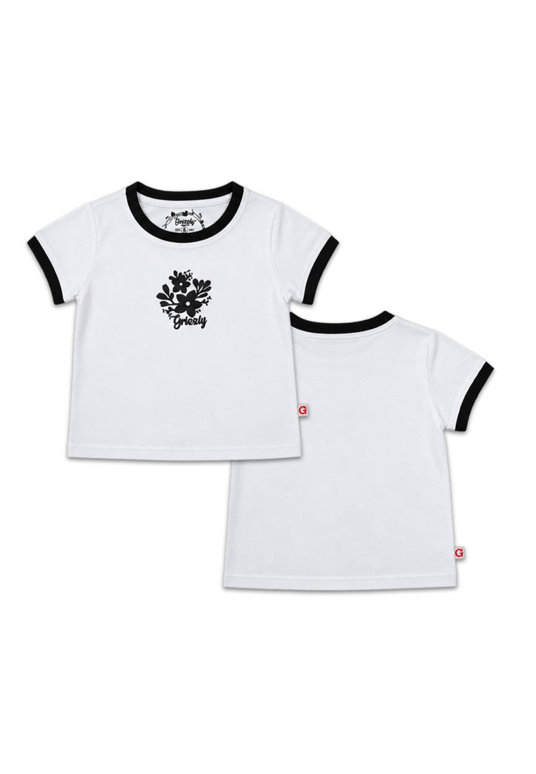 GIRLS S/S RINGER FASHION TEES (EMBROIDERY)