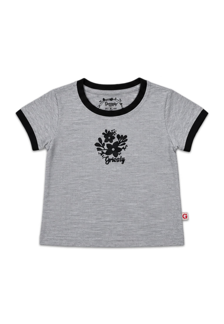 GIRLS S/S RINGER FASHION TEES (EMBROIDERY)