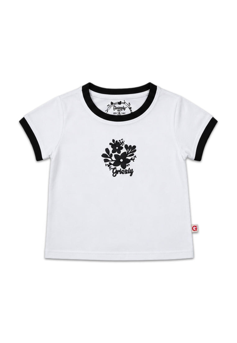 GIRLS S/S RINGER FASHION TEES (EMBROIDERY)