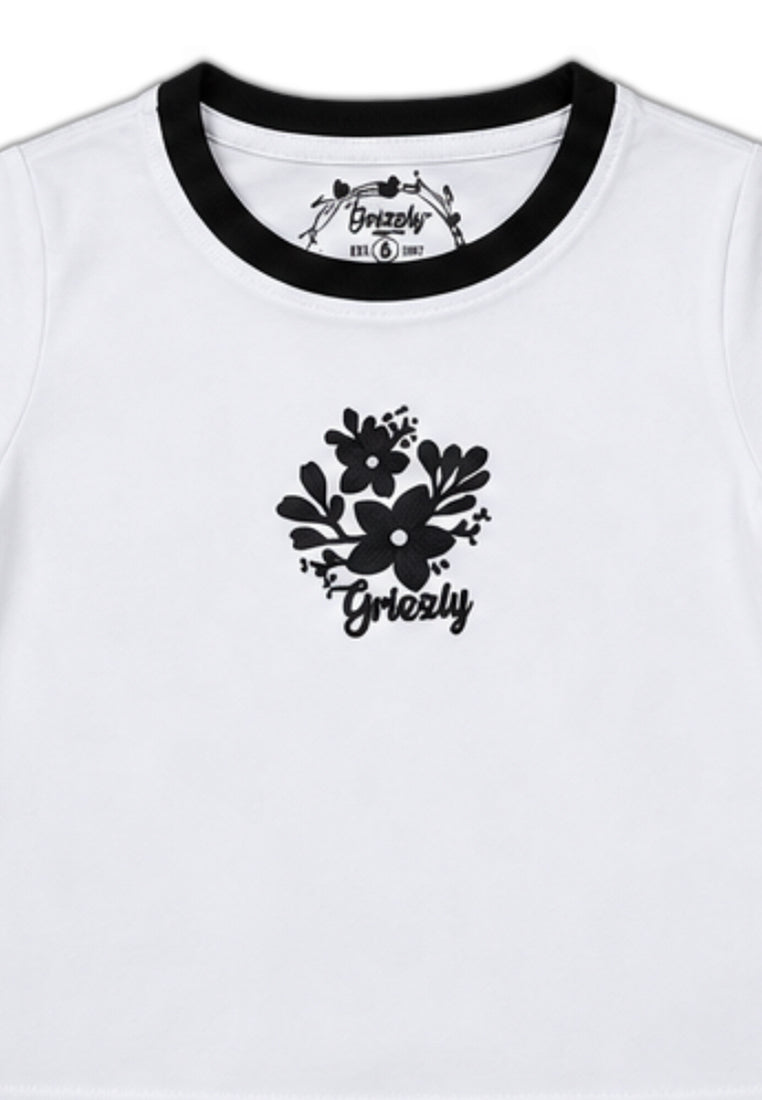 GIRLS S/S RINGER FASHION TEES (EMBROIDERY)