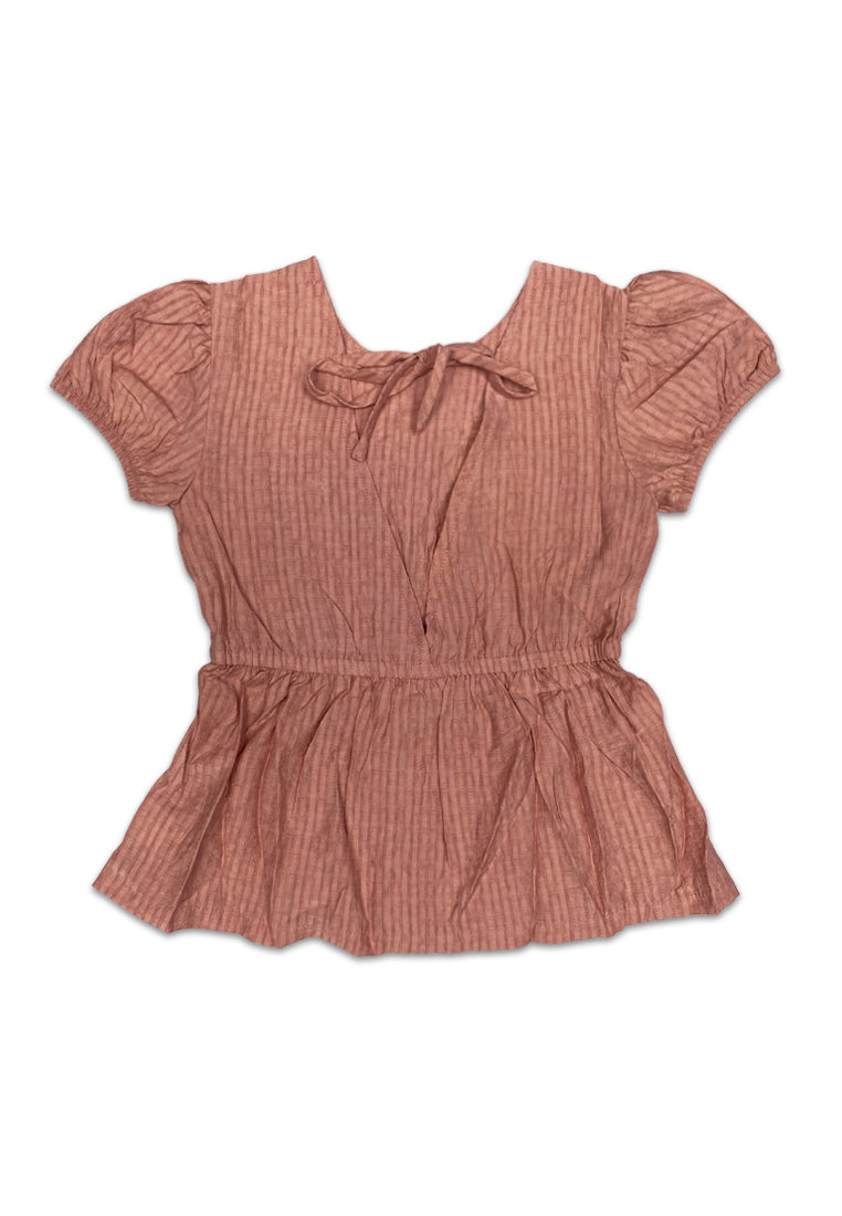 GIRLS WOVEN PUFF SLEEVE BLOUSE