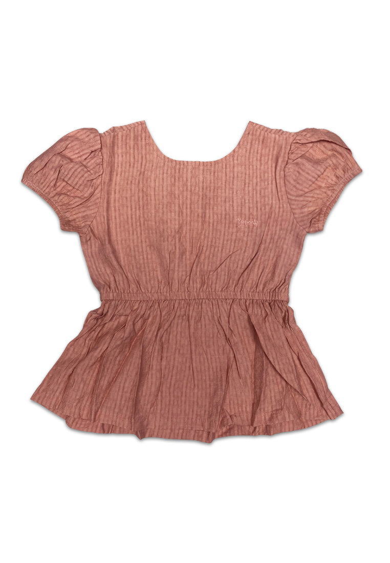 GIRLS WOVEN PUFF SLEEVE BLOUSE