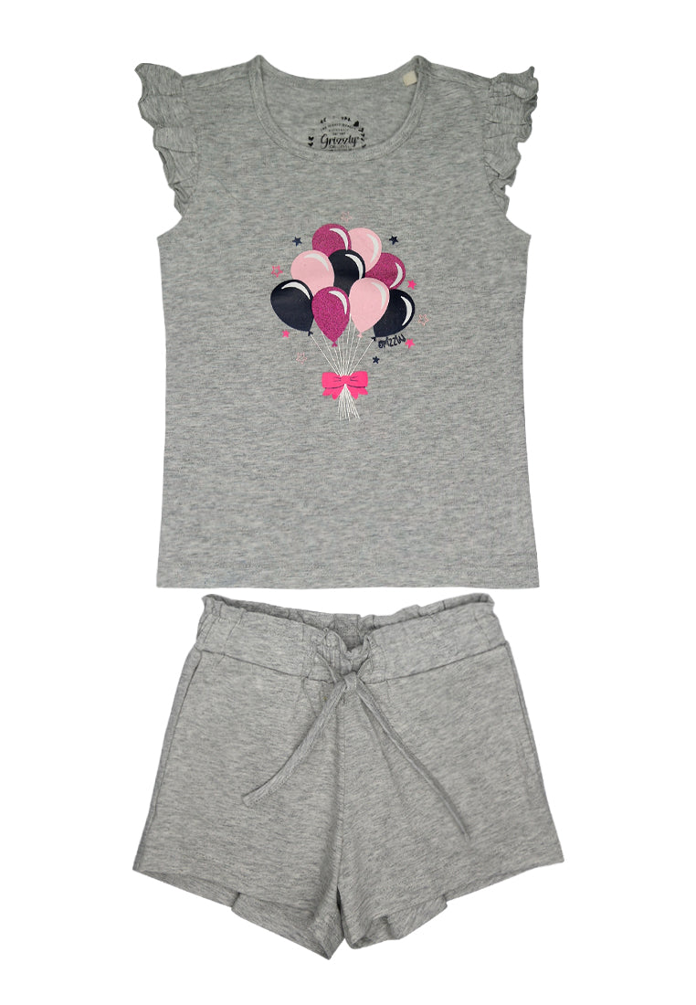 Ruffled Sleeve Tee w/ Short set