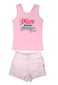 Sleeveless Tee w/ Full Garter Short Set