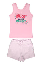 Sleeveless Tee w/ Full Garter Short Set