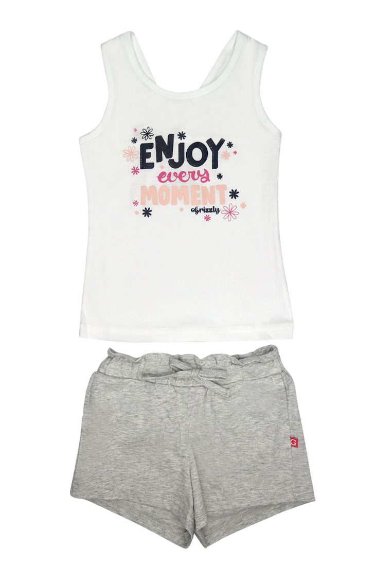 Sleeveless Tee w/ Full Garter Short Set