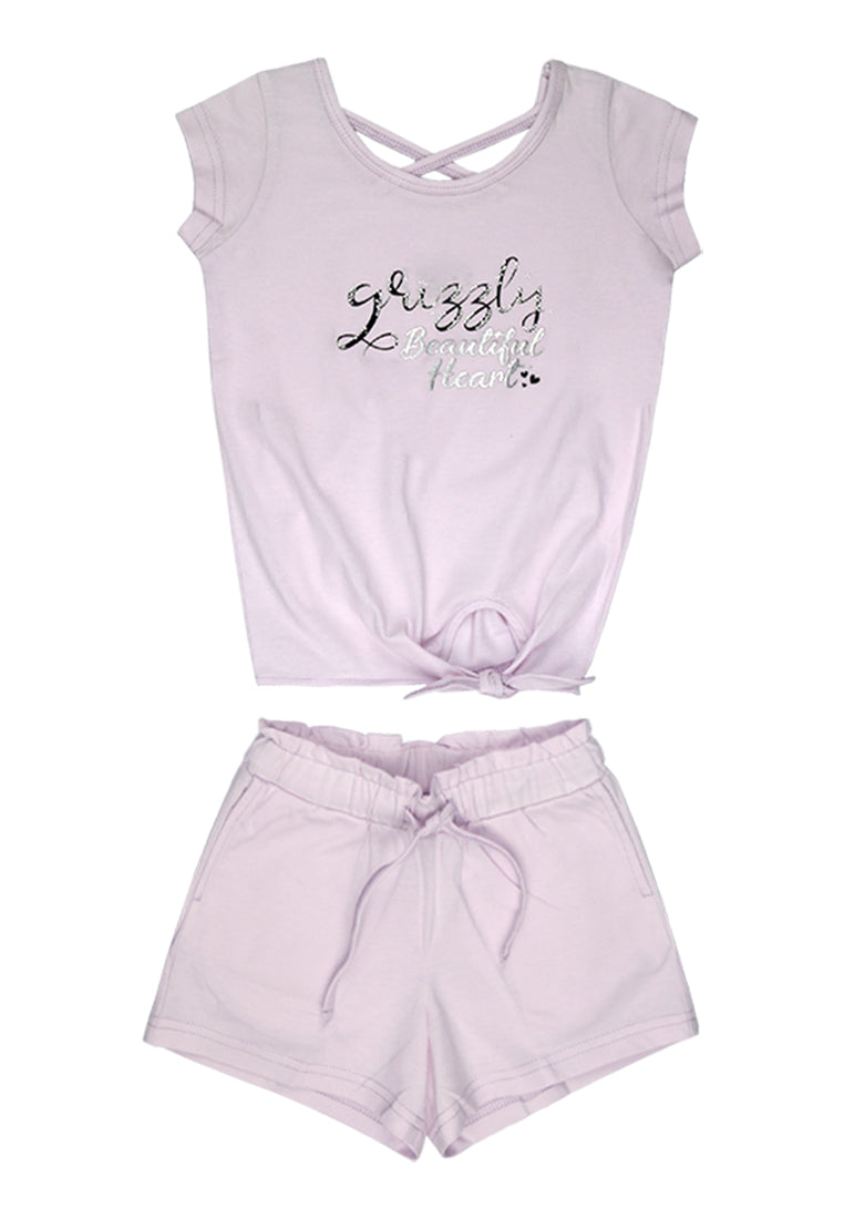 Shortsleeve Tee w/ Criss-cross back & Short Set