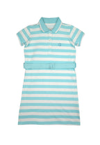 Stripes Pique Collar Dress w/ Belt