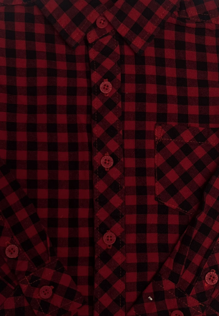 TODDLER BOYS CHECKERED LS POLO